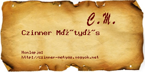 Czinner Mátyás névjegykártya