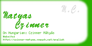 matyas czinner business card